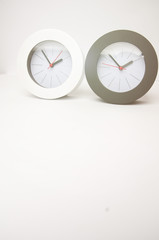 Black and white clock isolated on a white background