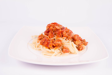 Spaghetti bolognese on a plate