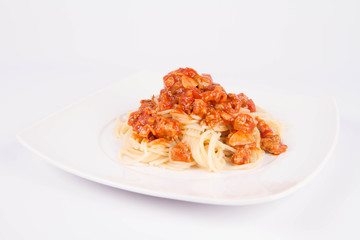 Spaghetti bolognese on a plate