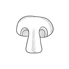Mushroom sketch icon.