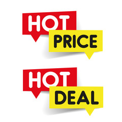 Hot Price, Hot deal label sticker