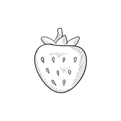 Strawberry sketch icon.