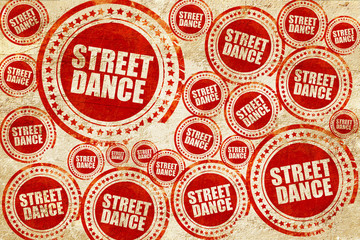 Obraz premium street dance, red stamp on a grunge paper texture