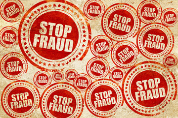 Fototapeta premium stop fraud, red stamp on a grunge paper texture