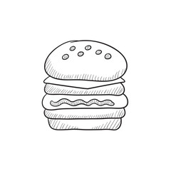 Double burger sketch icon.
