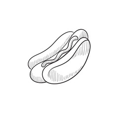Hotdog sketch icon.
