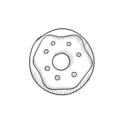Doughnut sketch icon.