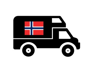 Drapeau du Danemark sur un camping-car