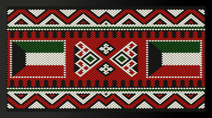 Kuwait Flag Traditional Decorative Rug - obrazy, fototapety, plakaty
