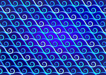 Stylish Blue Waves Pattern