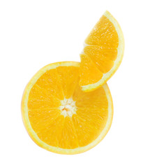 Two segments of orange