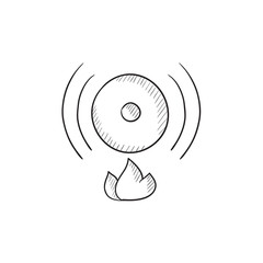 Fire alarm sketch icon.
