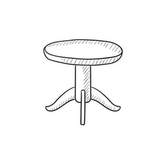 Round table sketch icon.