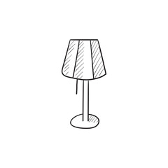 Stand lamp sketch icon.