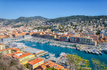 Fototapeta na wymiar Colourful panoramic view on Nice 