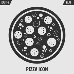 Pizza Icon Isolated on White Background