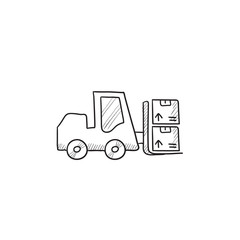 Forklift sketch icon.