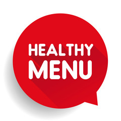 Healthy menu sticker label vector