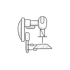 Industrial automated robot sketch icon.