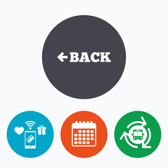 Fototapeta premium Arrow sign icon. Back button. Navigation symbol