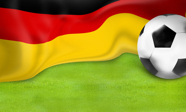 german flag football soccer 3D ball background