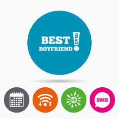 Best boyfriend ever sign icon. Award symbol.