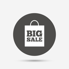 Big sale bag sign icon. Special offer symbol.