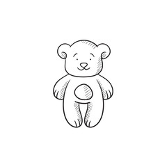 Teddy bear sketch icon