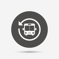 Bus shuttle icon. Public transport stop symbol.