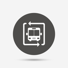 Bus shuttle icon. Public transport stop symbol.