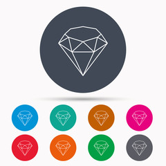 Brilliant icon. Diamond gemstone sign.