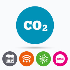 CO2 carbon dioxide formula sign icon. Chemistry