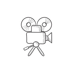 Video camera sketch icon.