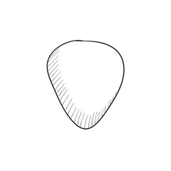 Guitar pick sketch icon.