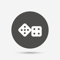 Dices sign icon. Casino game symbol.