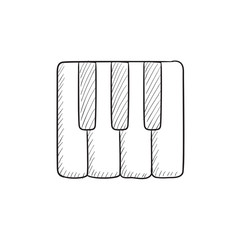 Piano keys sketch icon.