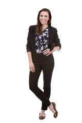 successful businesswoman on white