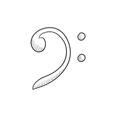 Bass clef sketch icon
