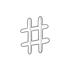 Fototapeta premium Hashtag symbol sketch icon