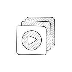 Media player sketch icon.