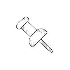 Pushpin sketch icon.
