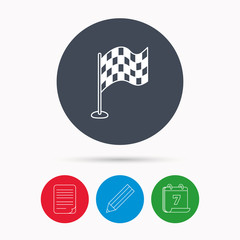 Racing flag icon. Finishing symbol.