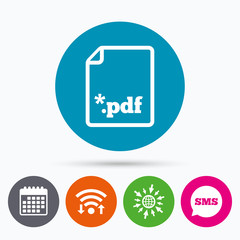 PDF file document icon. Download pdf button.