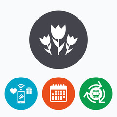 Flowers sign icon. Roses symbol.