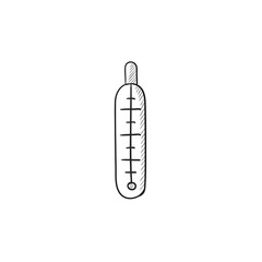 Medical thermometer sketch icon.