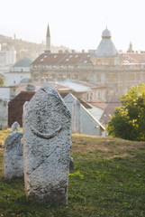 Tombstones at muslim cemetery