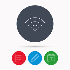 Wifi icon. Wireless wi-fi network sign.