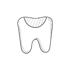 Tooth decay sketch icon.
