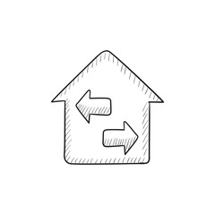 Obraz premium Property resale sketch icon.