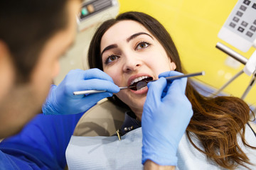 The patient at the dentist.